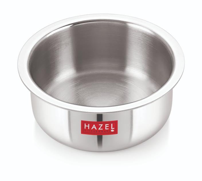 HAZEL Triply Stainless Steel Cookware with Lid | Stainless Steel Patila Utensils Set for Kitchen, 4600 ml | Induction Bottom Triply Tope with Lid | Stainless Steel Container for Kitchen (B08F7WBH8L) Amazon Price History, Amazon Price Tracker
