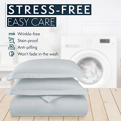 image for HC Collection Duvet Cover - Ice Blue Queen Size Duvet Cover - 3 Piece 