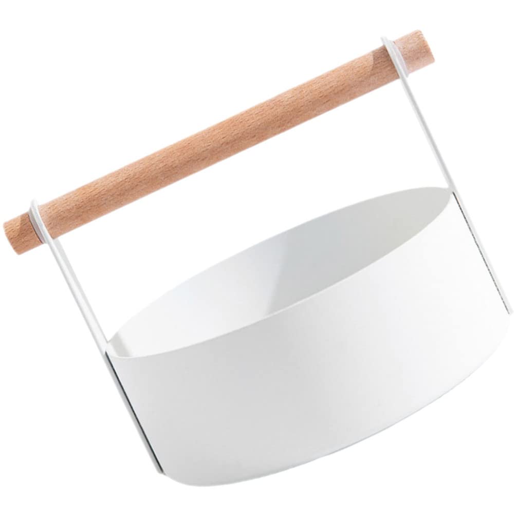 Alipis Coffee Table Tray Rustic Metal Serving Tray Charcuterie Board Cheese Platter Fruit Tray Bread Baskets with Wood Handle for Home