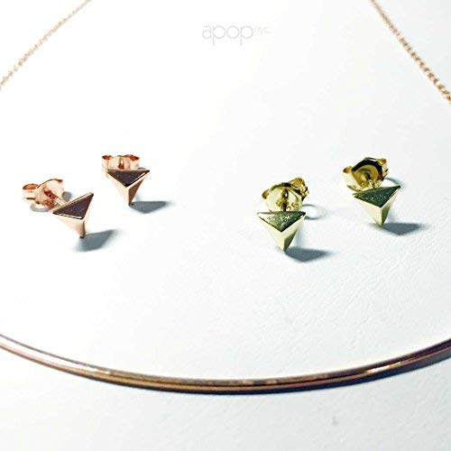 Apop Nyc Goldtone Sterling Silver Mini Pyramid Stud Earrings [Jewelry] #TOP2