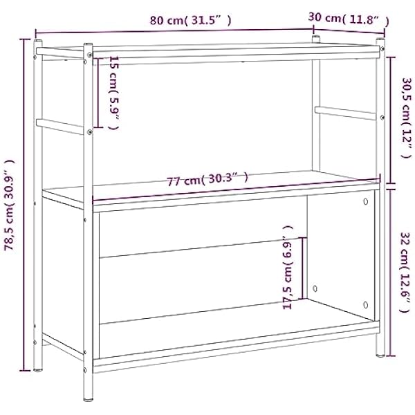 vidaXL Книжная полка, черная, 80x30x78,5 см