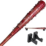 Apocalypse Lucille + Wall Mount | Walking Dead Lucille Negan Hardwood Replica | Apocalypse Version