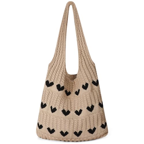 Pleneal Crochet Mesh Beach Tote Bag for Women