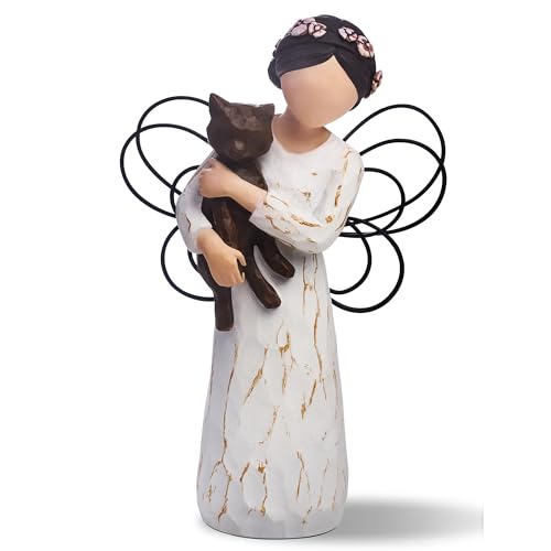 SIGUEJOR Angel Cat Memorial Gifts for Loss of Cat (Brown Cat)