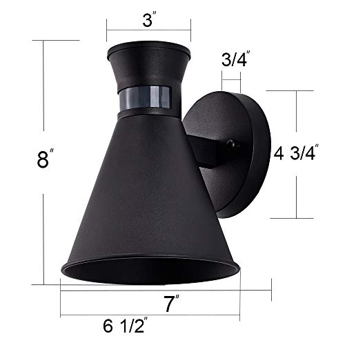 C Cattleya Dusk To Dawn Outdoor Wall Sconce Motion Sensor Porch Light Matte Black Exterior Patio Wall Lighting Fixture For Front Porch/Deck/ Patio/ Garden/ Balcony thumb #3