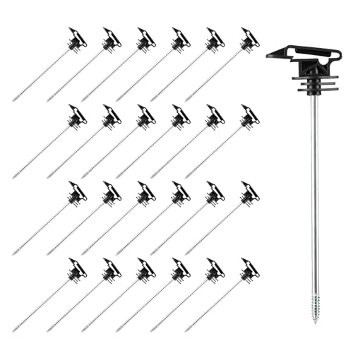 FENSMILE Lot de 25 Isolateur Cloture Electrique, Isolateurs pour Rubans Larges jusqu'à 40mm et Cordes de 6mm - Idéal pour Poteaux en Bois, Piquet Cloture...