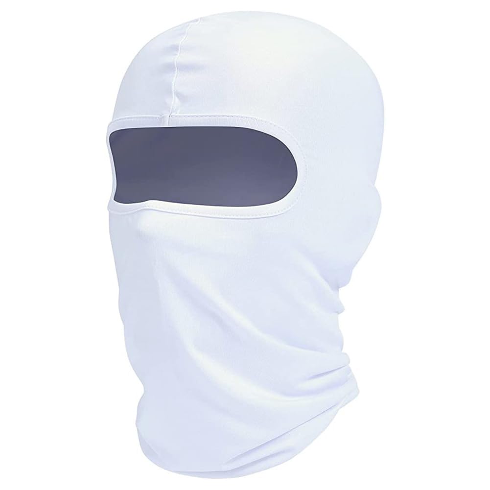 Balaclava Ski Mask Windproof Face Mask Cover Sun UV Protection Scarf Men Women Outdoor Cycling Motorcycle Riding Mask White