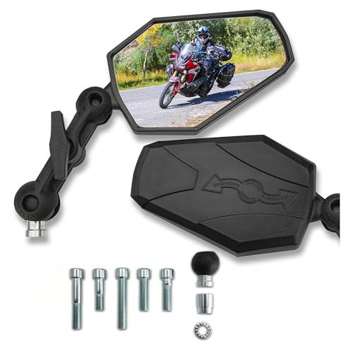 Doubletake Adventure 3.5 Mirror Kit 2.0 Universal Fit Folding Motorcycle Mirrors Guaranteed for Life.
