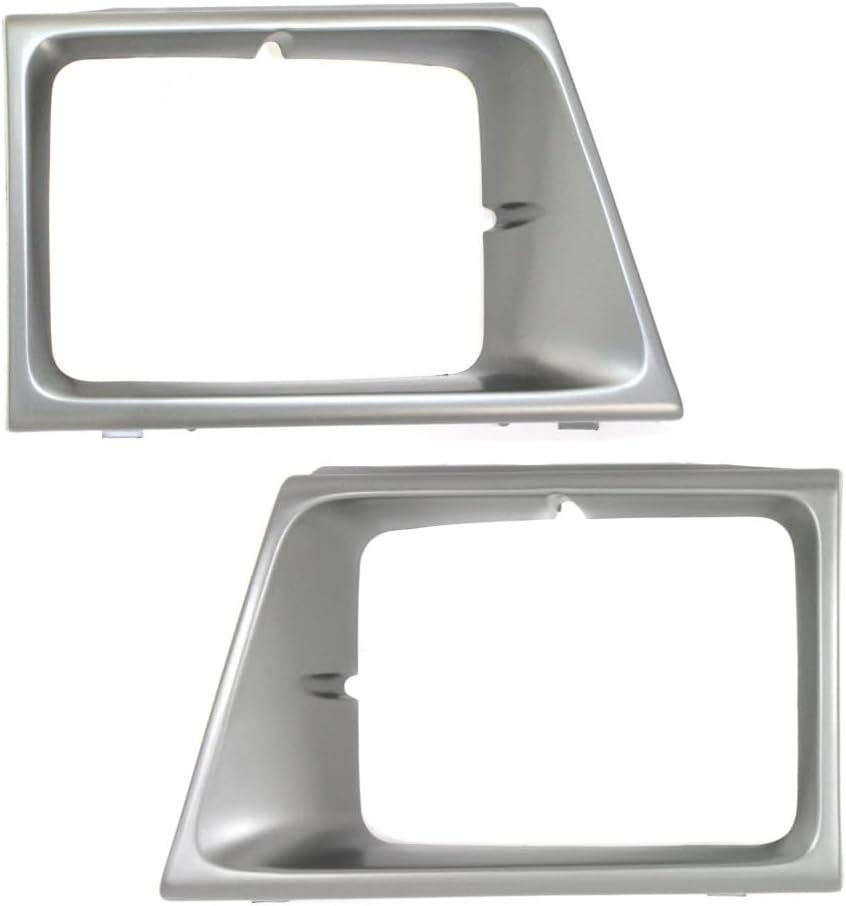KarParts360 For Ford E-150/E-250/E-350 Econoline 1992 93 94 95 1996 Headlight Bezels Driver And Passenger Side | Pair | Silver | Replacement For FO2513141, FO2512141 | F2UZ13064A, F2UZ13064B