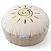 maylow Yoga mit Herz&reg; Hochwertige Meditationskissen Stickerei Shanti Sonne Bezug waschbar Innenkissen Buchweizenspelzen &Oslash;33 cm H: 15cm (Personalisierung nach Wunsch) (natur, H:15cm)