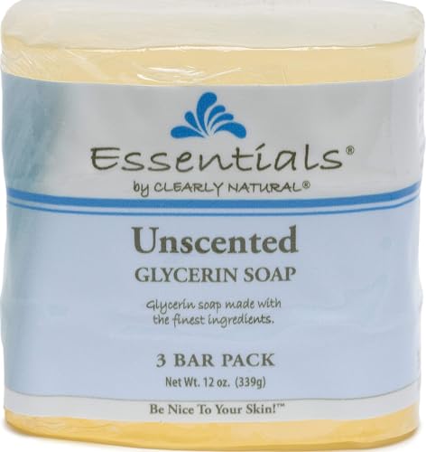 CLEARLY GLYCERIN Bar Soap, Unscented, 4 Ounce, Pack of 3