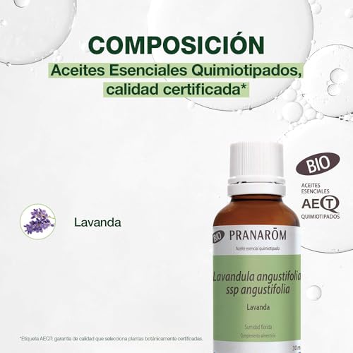 Miniatura 4 de Pranarom, Aceite Esencial, Pranarom, Lavanda Orgánica, Aceite Esencial Quimiotipado, Sueño Y Estrés, 100 Puro Y Natural, Hect, 30 Ml