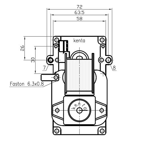 Motorino girarrosto Kenta K9113058 2rpm per asta 8mm