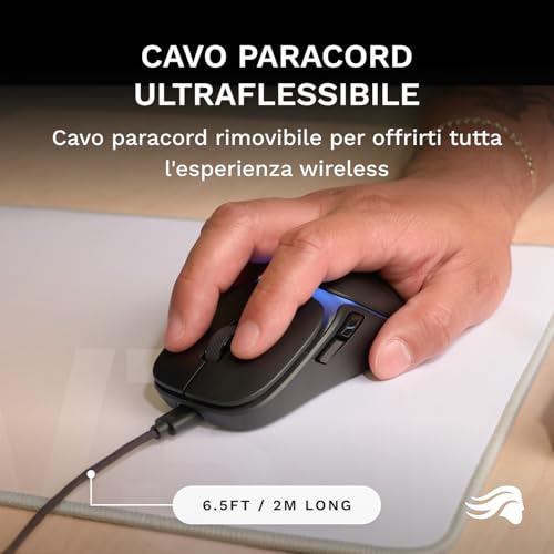 Gaming - Model O3 mouse da gaming cablato: ultraleggero (54 g), switch ottici da 130M di clic, sensore BAMF 3.0 30K DPI, tracciamento 750 IPS, accelerazione 50 G, per ogni impugnatura - Nero - Mouse gaming - Immagine 5