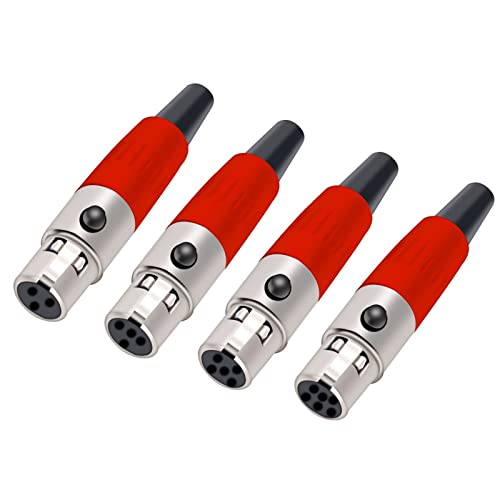 Conector XLR de 4 pines con transmisión sin interferencias para micrófono mini de soldar 6