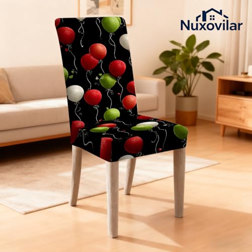 Image of Nuxovilar Red Green White Balloon Stretch 23.6x70in 2PCS Chair Covers