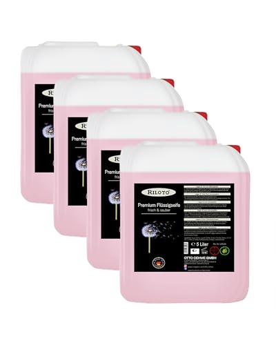 Lorito frisch & sauber Premium Flüssigseife 4 x 5L vegan - Handseife flüssig zur sanften & schonenden Handreinigung, Wohlduftende Nachfüllseife für Seifenspender