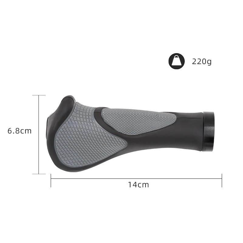 PoignéE VTT Poignées ergonomiques de vélo, Guidon, boîtier en Caoutchouc, Ton antidérapant, Repose-Main de Cyclisme, extrémité de la Barre d'absorption des Chocs PoignéE Moto (Color : A Style)