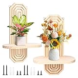 petite etagere murale amazon DESIGN ARQUÉ ET ESTHÉTIQUE: Cette étagères murales en bois octogonal bohème présente un design arqué unique avec des rayures verticales, aux lignes fluides et artistiques. Élégante et généreuse, elle apporte une touche artistique à la pièce, rehaussant ainsi son design. Sa capacité de charge optimisée assure également sa stabilité