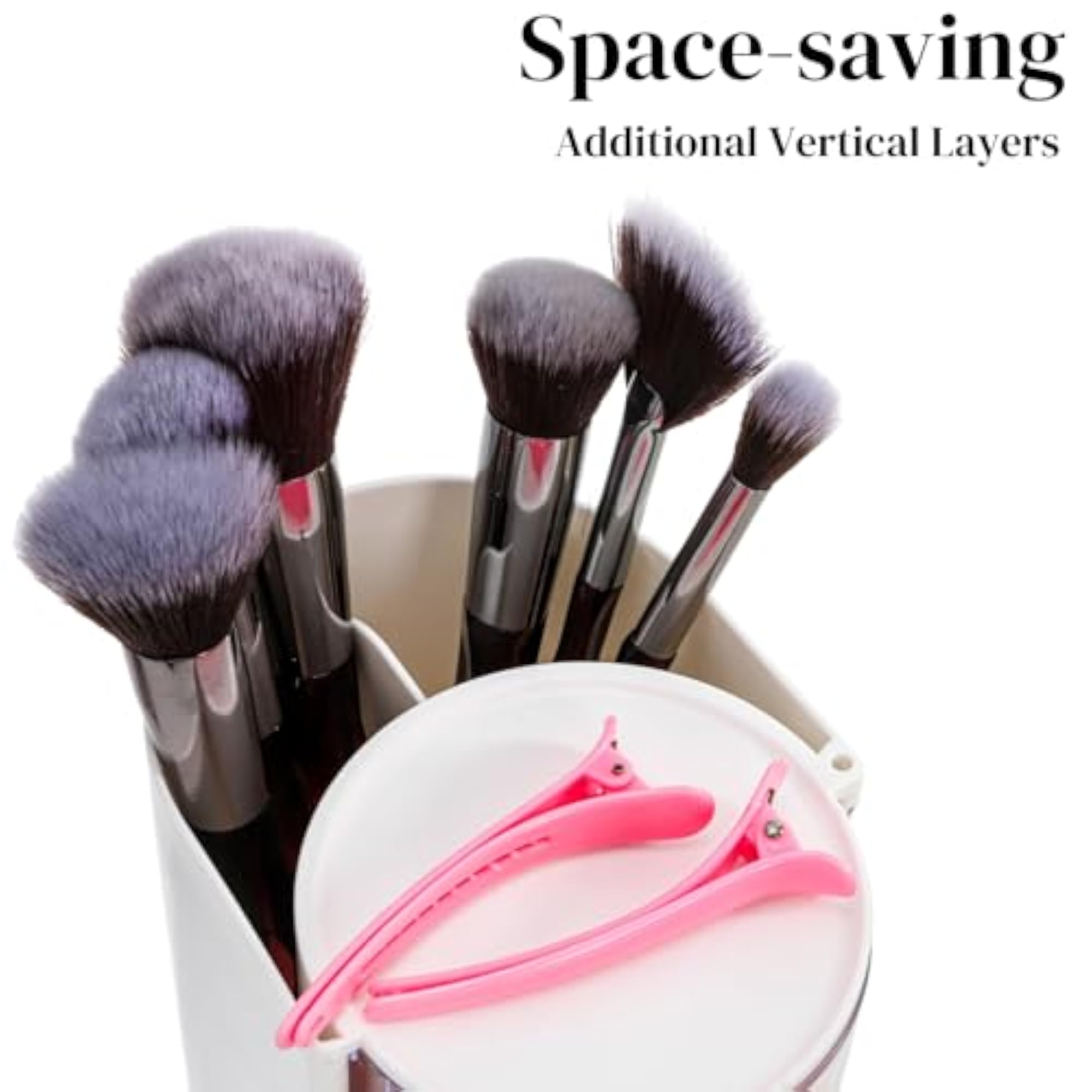2 Pack Hair Brush Holders Rotatable Organizer