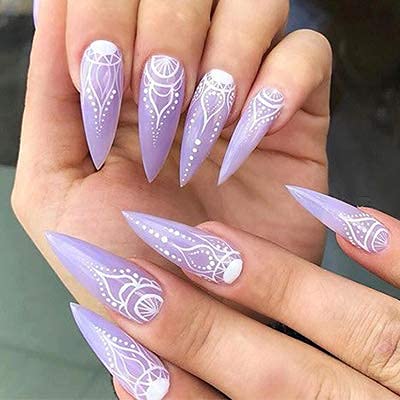 Vivace Clear Long Stiletto 500Pcs Artificial Fake Gel Nail Tips,10 Sizes With Clear Plastic Case For Nail Salon #TOP7