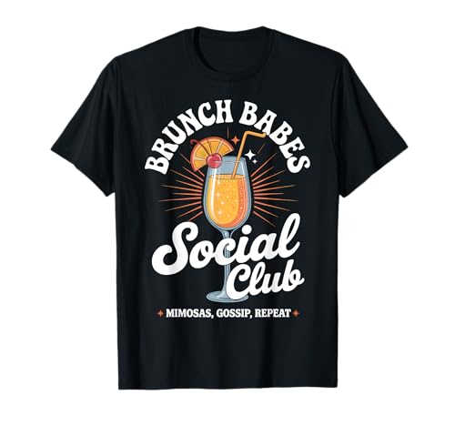 Brunch Babes Club Social Kawaii Mejores Amigas Mimosas Camiseta