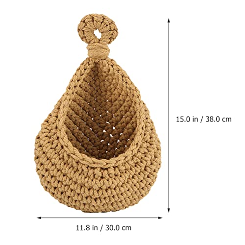 Cesta colgante de lino PRETYZOOM con diseño artesanal para almacenamiento 4