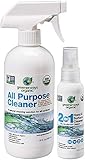 Greenerways Organic Natural USDA Organic All Purpose Cleaner for Home, Glass, Kitchen, Bathrooms, Windows, Safe Organic Cleaner, Best Organic Cleaner (1) 16oz (1) 2oz