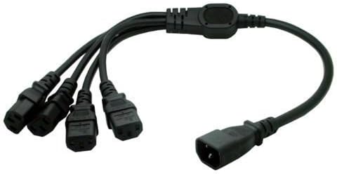 Eonvic IEC 320 C14 Male to 4XC13 Female Y Type Splitter Power Cord (50cm)
