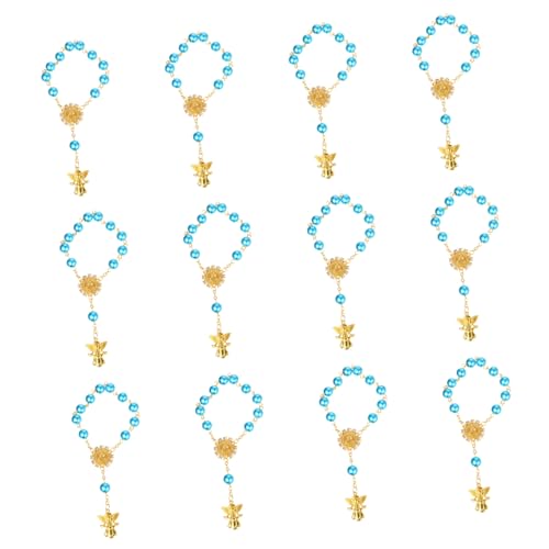 BESPORTBLE 12 Piezas rosario de ángel baphomet decoraciones de muñeca joyas de muñeca universales ángel colgante cadenas de mano pulseras versátiles cadenas de mano creativas aleación Blue