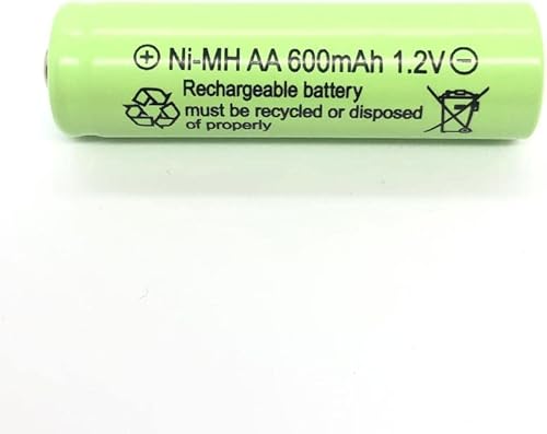 Miniatura 2 de AA tamaño NiMH AA 600mAh 1.2V baterías recargables para lámpara solar luz solar (20 piezas AA 600mAh)
