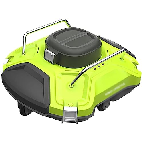 Automatic Pool Vacuum Cleaner, Swimming Pool Cleaner Robot, Cordless Automatic Pool Cleaner, 90 Mins Runtime, for Above Ground Flat Pool up to 550 Sq.Ft