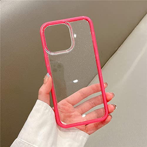 Coque iPhone 14 Pro Max antichoc résolvant les chutes avec son style glitter transparent rose