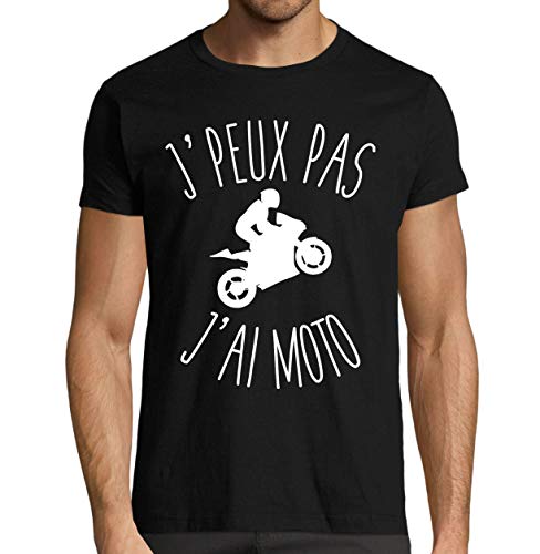 Maglietta da uomo con scritta "J'peux Pas J'Ai Motor", colore: nero Nero S