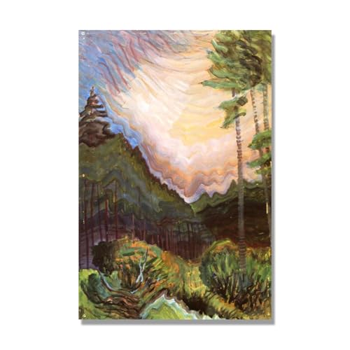 Tableau Abstrait Emily Carr paysage forestier toile déco murale