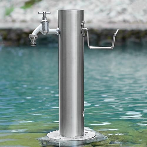 Stainless Steel Hose Stand with Faucet - Outdoor Water Column for Antifreeze Dispensing, Garden Irrigation, Durable and Rust-Resistant, Ideal for Home and Garden Use