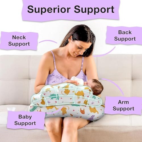 Image of Feeding Pillow for New Born Baby with Detachable Cover Breast Feeding & Maternity Nursing Pillow for Breastfeeding Set of Support for Baby Feeding Pillow with Removable Cover