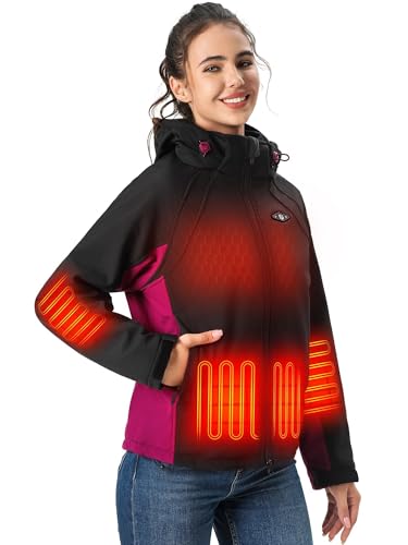 WASOTO Heated Jackets for Women 16000 mAh Battery Pack Water-Resistant