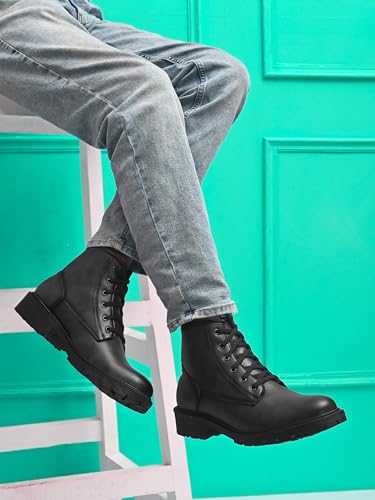 Image of Prolific Men's Ankle Lace-up Boots | High Ankle Boot| Formal, Office & Casual Wear Shoes | Soft Cushioned Insole, Slip-Resistance, Dynamic Feet Support, Arch Support & Shock Absorption