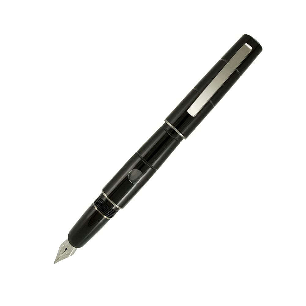 DeltaOBLO Black Resin Rhodium Trims Fountain Pen ? FINE Nib