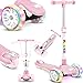 KIDIZ® Roller Kinder Scooter X-Pro2 Dreiradscooter mit PU LED Leuchtenden Räder Kinderroller faltbar Tret-Roller höhenverstellbarer Cityroller Kinderscooter für Jungen Mädchen 3-12 Jahre (Rosa)