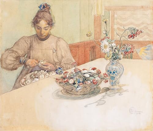 Affiche Karin Peeling Fruits de Carl Larsson impression sur toile 60x90cm pour bureau