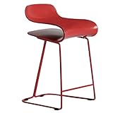 HqSgdMn Möbelbar Stuhl Barhocker Ess Küche Eisen Hochhocker Ess Plastikstühle Arbeit Stuhl Mit Robusten Metallbeinen Mit Gewicht 120 Kg/Rot/56Cm