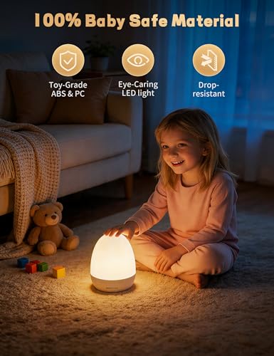 MediAcous Night Lights for Kids Room, Egg Light for Nursery with Stable Charging Pad, Dimmable Baby Night Light with 1H Timer & Touch Control, ABS+PC LED Egg Night Light for Breastfeeding, Up to 200H — view 2