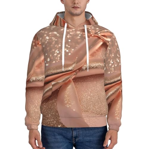 Sweat à capuche homme doux chaud léger pull or rose