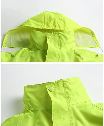 Oralidera Regenpak voor heren met capuchon, reflecterende winddichte regenjas en regenbroek, waterdichte werkkleding, set voor heren, blauw, S