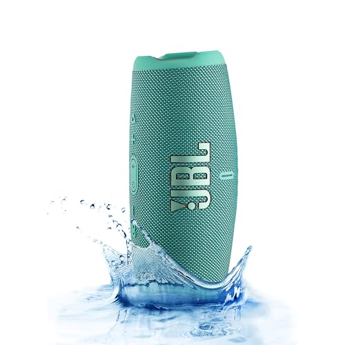 Image of JBL Charge 5 Wireless Bluetooth Speaker (Teal) | Rugged IP67 Waterproof Outdoor Audio with Deep Bass & 20H Playtime | Includes Protective Travel Case for Beach, Hiking, Camping, and More