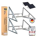 SAVOLAR Solarmodul Halterung 2 Stück, Aluminium & Edelstahl, Wandmontage, für Balkonkraftwerk bis 117cm, verstellbarer Winkel 0-90°, kompatibel mit Solarmodulen 100W-600W Breite