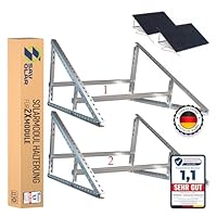 SAVOLAR Solarmodul Halterung 2 Stück, Aluminium & Edelstahl, Wandmontage, für Balkonkraftwerk bis 117cm, verstellbarer Winkel 0-90°, kompatibel mit Solarmodulen 100W-600W Breite