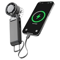 MUXNW Handheld Turbo Fan, 4000mAh Power Bank Portable Fan